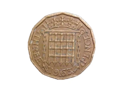 1963 Great Britain 3 Pence Elizabeth II KM# 900 -  Very Nice Circ! -c1996xux - Image 1 of 2