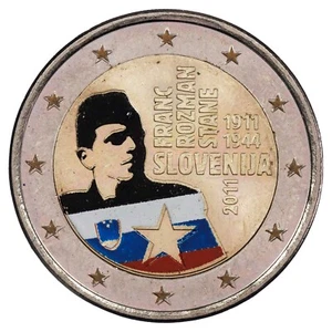 Slovénie - 2 euros colorisée 2011 - 100 ans naissance de Franc Rozman dit Stane - Imagen 1 de 2