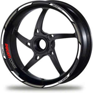 Ducati Corse motorcycle wheel decal Panigale Multistrada rim stickers WHITE GREY - Picture 1 of 2