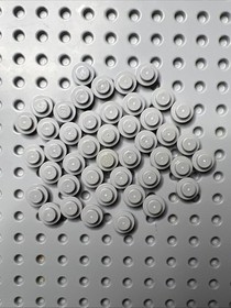 LEGO 4037 1x1 Light Bluish Gray Round Plates Mosaic Parts Bulk 46pcs