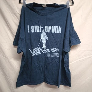 Gildan Ultra Cotton Herren T-Shirt Größe 2XL schwarz "Drunk" Grafikdruck - Bild 1 von 17