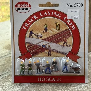 Model Power 5700 HO Scale Track Laying Crew People 6 figures  NOS - Picture 1 of 2