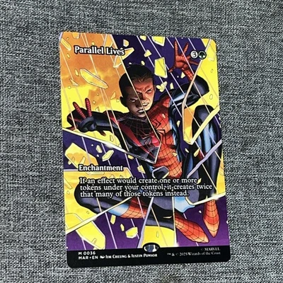 PARALLEL LIVES ~ NM ~ MTG Magic- 0036 MAR Marvel Spider-Man BORDERLESS Non Foil - Image 1 of 2