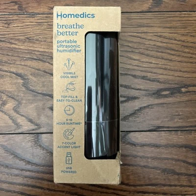 Portable Ultrasonic Humidifier USB Powered 10 Hr Run Time, Black - Image 1 of 4