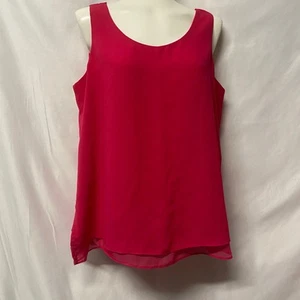 Cato Blouse Pullover Hot Pink Sleeveless Size M 2 Layer Shear Outer Layer - Picture 1 of 9