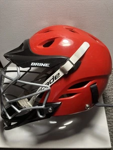 Cascade ES/S Lacrosse Helm rot und schwarz mit Lederkinnriemen Made in Canada - Bild 1 von 10