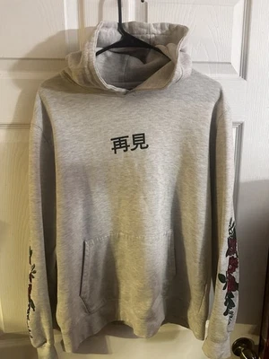 Forever 21 Para Hombre Talla Mediana Gris Temática Japonesa Sudadera con Capucha Sudadera B2 Foto 1 de 4