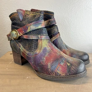 Spring Step L'Artiste Shazzam Women's Leather Ankle Boots EU 37 US 6.5-7 Worn 1X - Picture 1 of 10