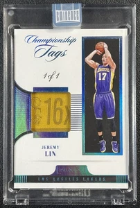 JEREMY LIN 2024-25 PANINI EMINENCE GAME-WORN CHAMPIONSHIP TAGS PATCH 1/1 LAKERS - Picture 1 of 2