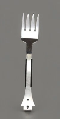 Tenedor y abrelatas para parrilla de barbacoa Vernco vintage mango de madera de acero inoxidable Foto 1 de 4