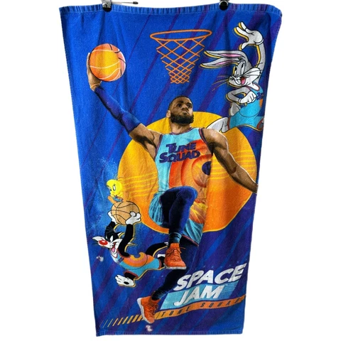 Space Jam Tune Squad Lebron James Beach Towel Basketball  54" x 28” Cover