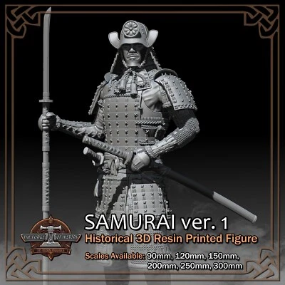 THE FORGE OF HISTORY Feudal Japan Samurai 1 - 3D Resin Printed Figure Model Kit - Scale 90mm to 300mm