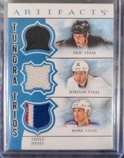 2012-13 Upper Deck Artifacts Tunde Trios Jersey Triple Staal Eric Jordan Marc