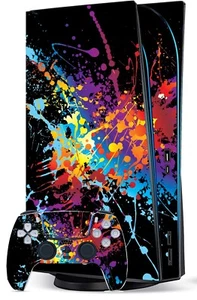PAINT SPLAT STICKER/SKIN PLAYSTATION 5 CONSOLE/ REMOTE - Picture 1 of 5