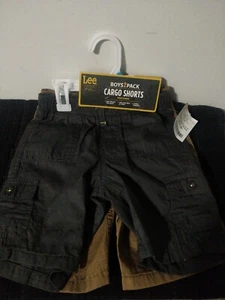 Boys Lot of 2 Cargo Shorts Size 24 months Lee - Tan and Gray - Picture 1 of 4