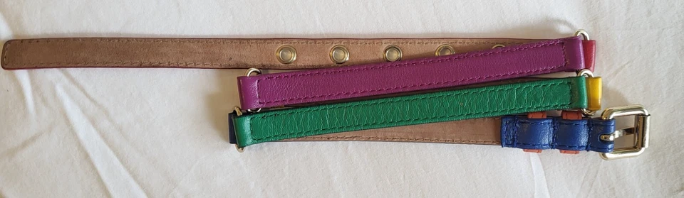 Cinturón ajustado multicolor para mujer D&G 32" cuero genuino hecho en Italia Foto 1 de 4