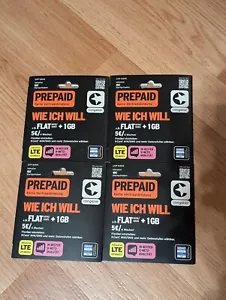 4 Congstar Prepaid wie ich will Handy SIM Karte 10€ Guthaben D1 Rufnummernserie - Bild 1 von 2