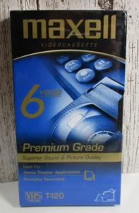 Nastro VHS vuoto Maxell Premium High Grade T-120 sigillato in fabbrica nuovo - Foto 1 di 4