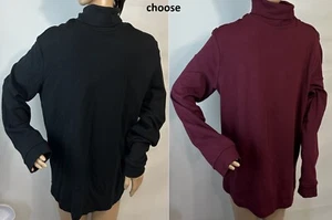 JA JOHN ASHFORD maroon or black long sleeve turtleneck men's top, size M - Picture 1 of 2
