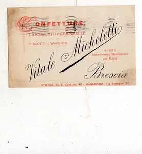 AK HANDELSKARTE SCHOKOLADENMARMELADEN MICHELETTI BRESCIA 31-12-1927 - Bild 1 von 2