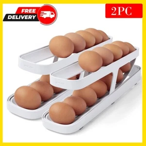 Auto Scroll Egg Holder Fridge Egg Dispenser Auto Rolling Egg Holder Storage Rack - Picture 1 of 8
