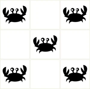 CRAB WALL TILE STICKERS Kitchen Bathroom Home Decor Nautical Ocean Vinyl Decals - Picture 1 of 1
