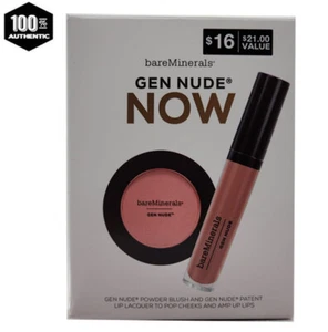 BareMinerals Gen Nude Now - Powder Blush+ Lip Lacquer - Picture 1 of 3