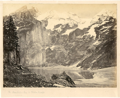 Suisse, Lac D'Oeschinen Vintage Albumen Print.  Tirage Albuminé  15x20  • 129€
