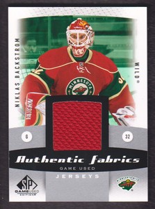2010-11 SP Game Used Hockey Authentic Fabrics #AF-NB Niklas Backstrom Jersey