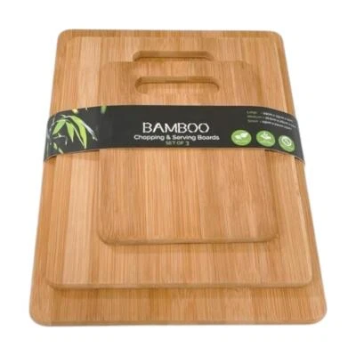 Clevinger 3 Piece Bamboo Cutting Board Set Reversible Wooden Cutting Board Set - image 1 of 4