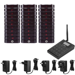 Wireless Restaurant Guest Call Queuing System Transmitter 10/20/30 Coaster Pager - Zdjęcie 1 z 15