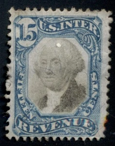 US #R110, 15¢ blue & black, unused, perf indent, F/VF. Scott $100.00 - Picture 1 of 1