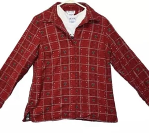 Camiseta sin mangas y camisa con botones Blair Christmas para mujer talla mediana roja bastón de caramelo - Imagen 1 de 18