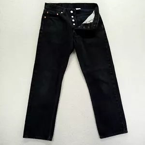 Jeans vintage Levis 501 uomo 33x32 nero dritto bottoni mosca denim lavaggio medio - Foto 1 di 11