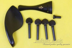 Yinfente 4/4 Geigenteile Natur Ebenholz Geigenstifte Kinnrest Saitenhalter Endnadel - Bild 1 von 2