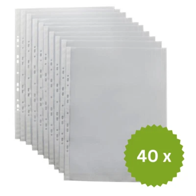 40x Prospekthülle A3 hoch Prospekthüllen Klarsichthüllen oben offen genarbt 80my - Bild 1 von 4