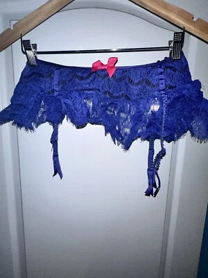 NUEVO WT VICTORIA'S SECRET SEXY LITTLE THINGS M/L RARO LIGUERO AZUL ENCAJE Foto 1 de 4