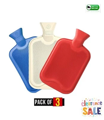 3 X 2 Lite Natural Rubber Hot Water Bottles Heat Theraphy 2 Ltr BS1970 : 2012 - Image 1 of 4