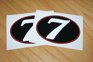 Number 7 Retro style race numbers (Pair)