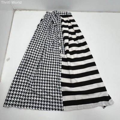 Maxi falda dividida a rayas pata de gallo blanca negra talla S TOV para mujer nueva con etiquetas Foto 1 de 4