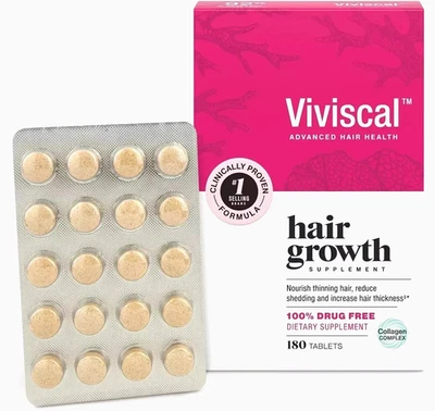 Viviscal Suplemento Crecimiento Cabello Mujer con Colágeno - 180 Comprimidos Envío Gratis Foto 1 de 3