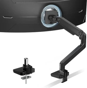 ARES WING Single Monitor Arm Mount 17″-49″ Screens Gas Spring C Clamp Grommet - Picture 1 of 8