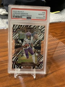 2023 Select Jordan Addison Die Cut Zebra Prizm Rookie Card Psa 10 - Bild 1 von 2