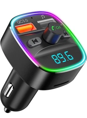 Transmisor FM Bluetooth Nulaxy, Adaptador Coche Bluetooth con Cargador USB Dual Foto 1 de 4