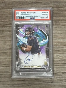 2024 Topps Inception Caleb Williams Purple Auto /125 PSA 8 Chicago Bears POP 1 - Picture 1 of 2