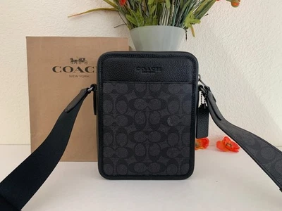 NWT COACH CTA78 Sullivan Crossbody In Signature Canvas & Leather Charcoal Black - Image 1 of 4