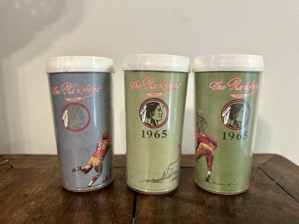 1965 Redskins Collector cups Set Of 3 Football Sam Huff Volpe - Image 1 of 4