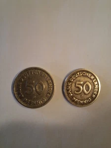 2x 50 Pfennig 1949 Bank Deutscher Länder J und D Sammlerstücke - Bild 1 von 4