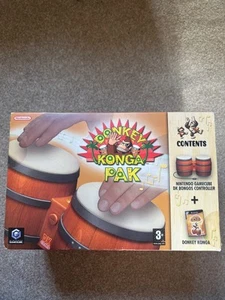 Donkey Konga Pak Nintendo GameCube Game And DK Bongos Boxed PAL New Tested - Picture 1 of 13