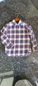 JANIE & JACK BOYS' Plaid Flannel Long Sleeve Shirt-2 Buttoned Chest Pockets Sz 6 - Picture 1 of 10